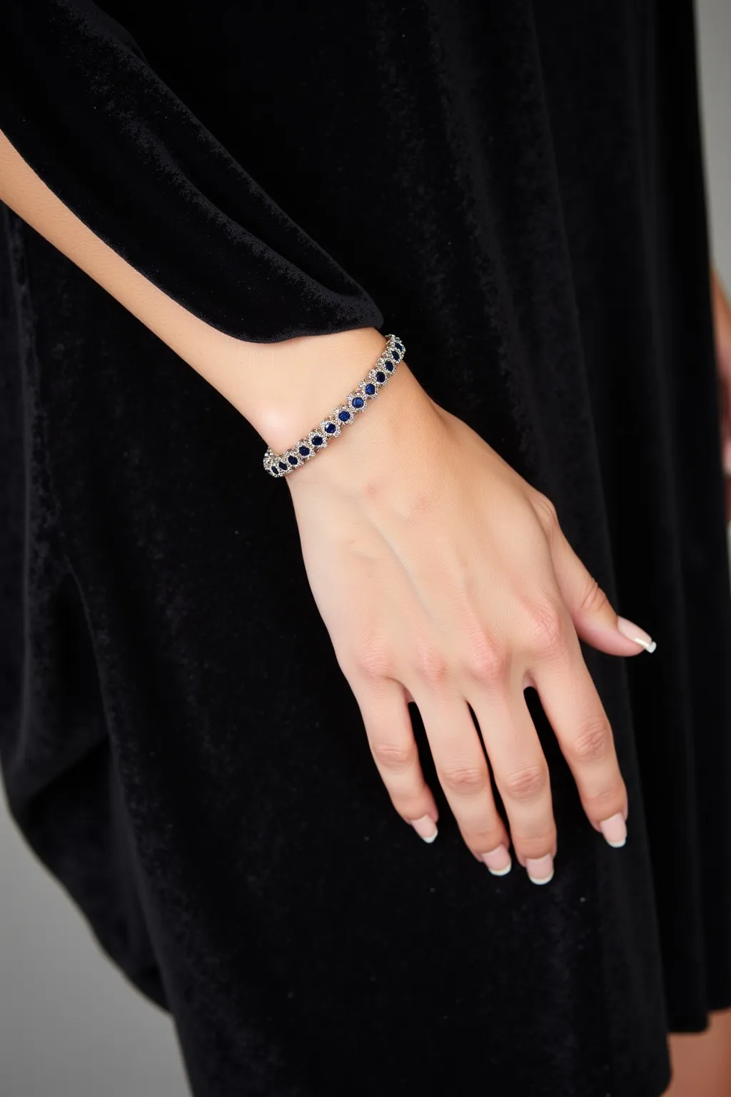 Silver Blue Diamond Bracelet