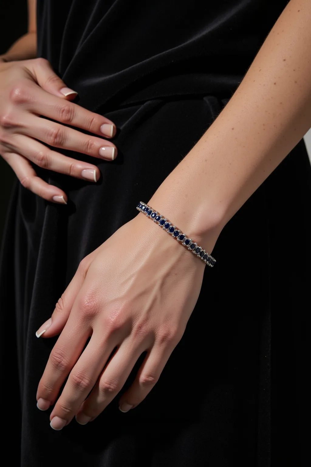 Silver Blue Diamond Bracelet