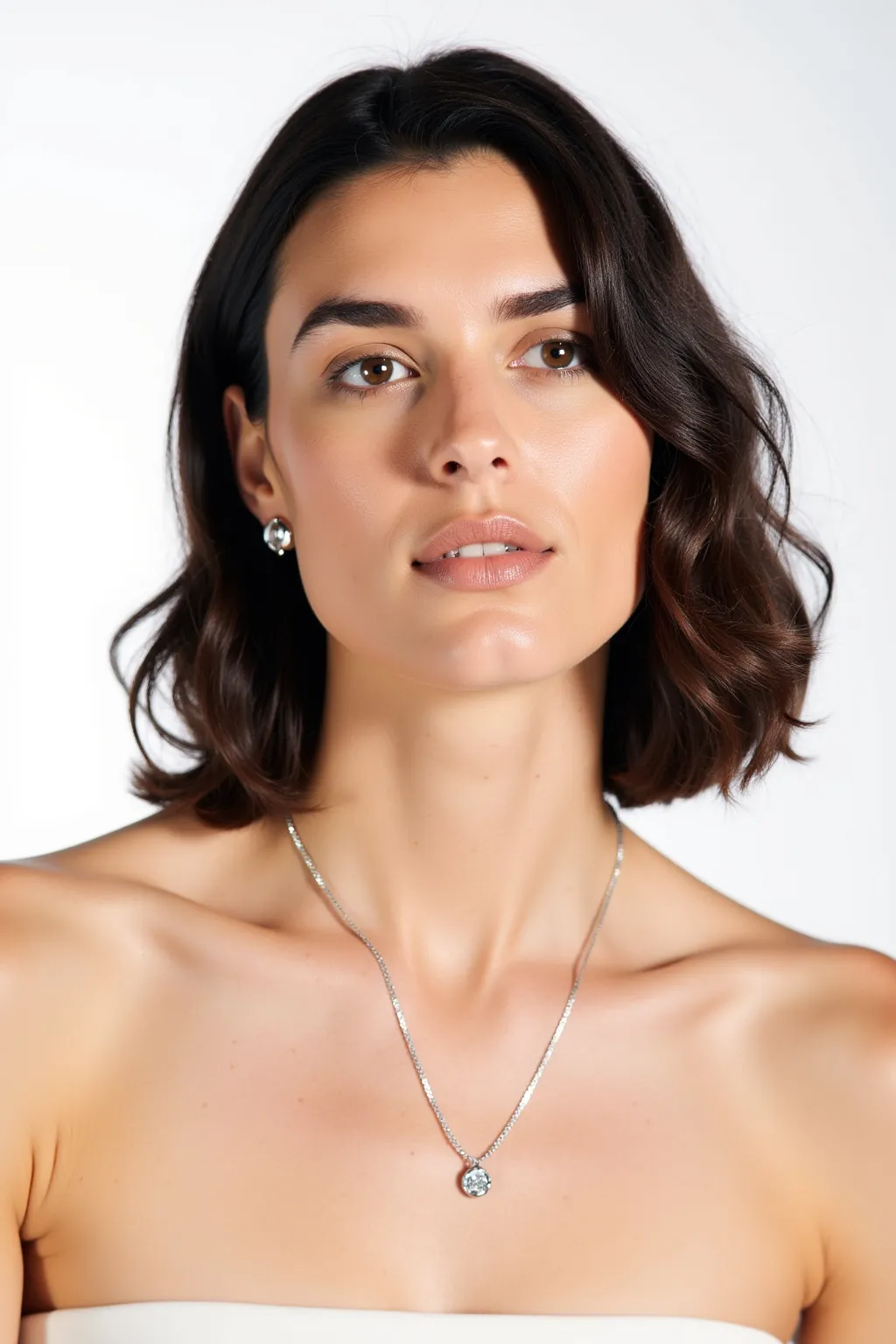 Silver Pendant with Diamond