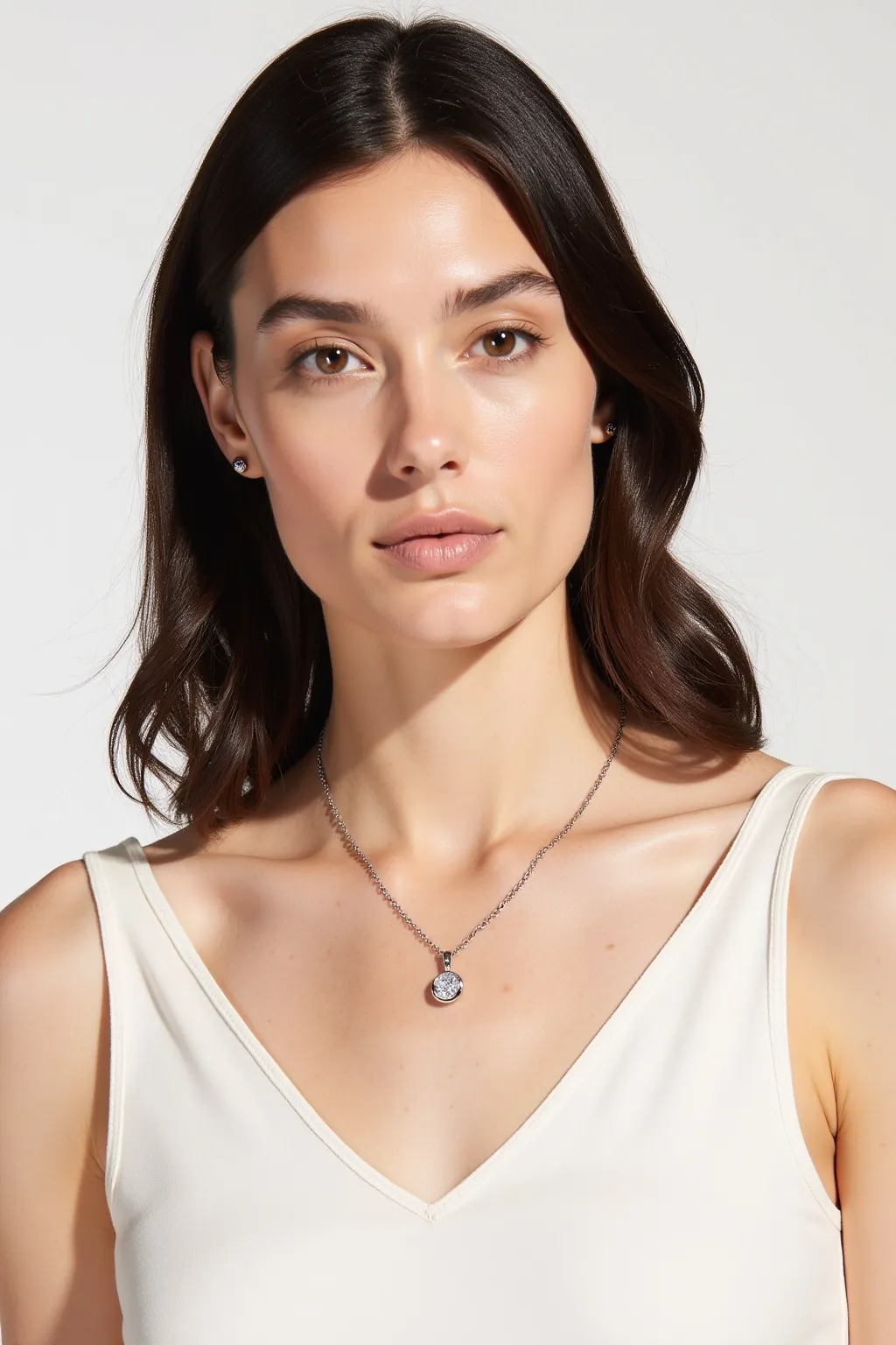 Silver Pendant with Diamond