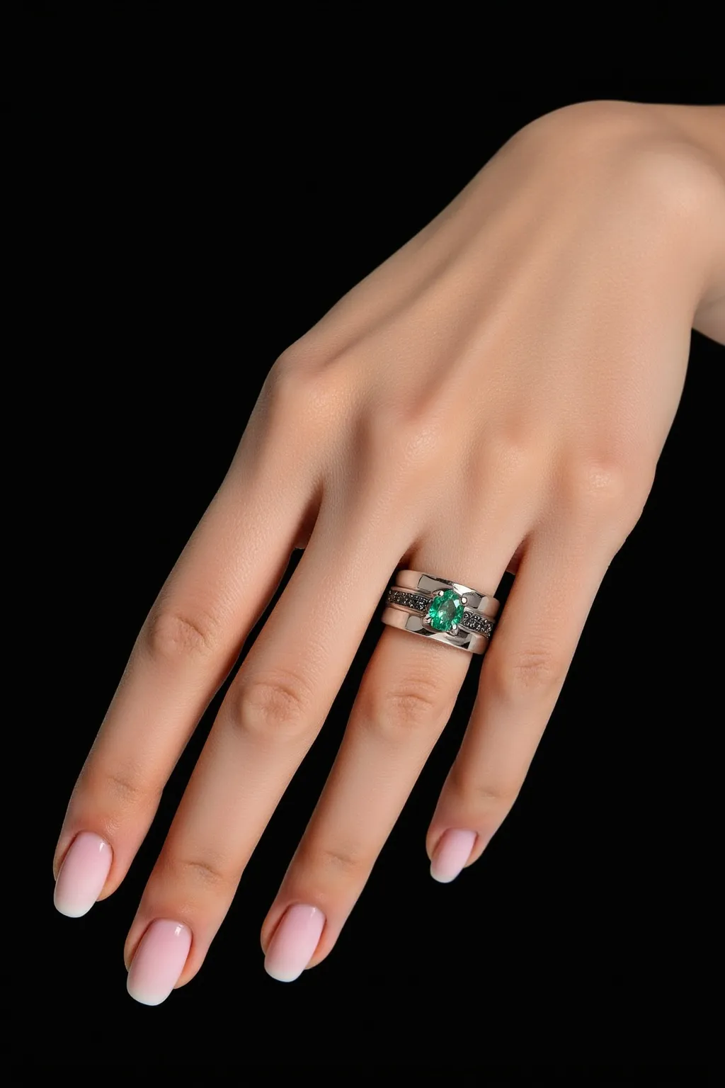 Silver Ring with Emerald