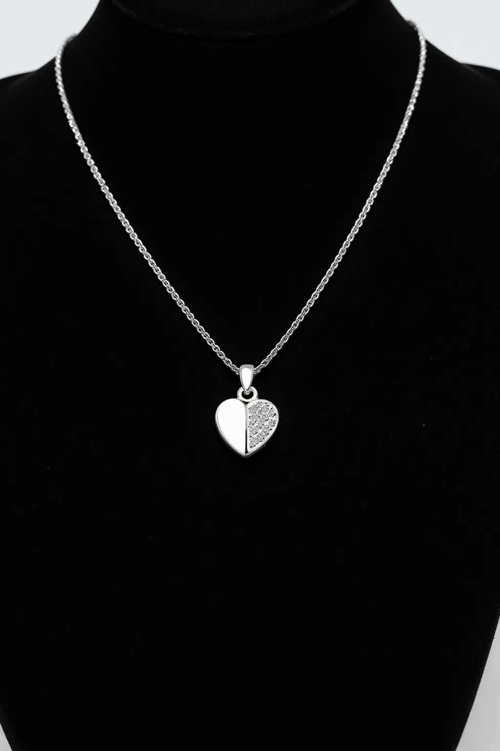 Heart Pendant with Half Embellishment
