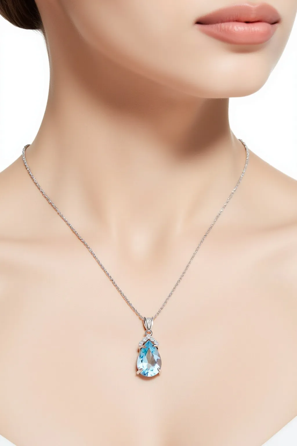 Drop Pendant with Blue Tapaz