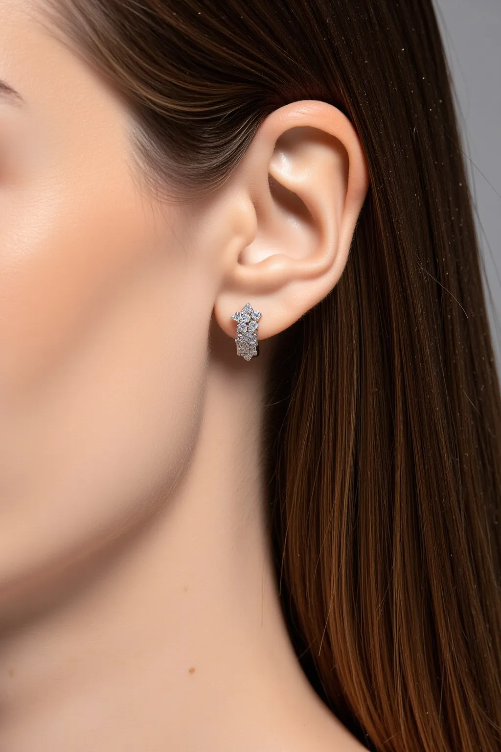 Silver Diamond Earrings